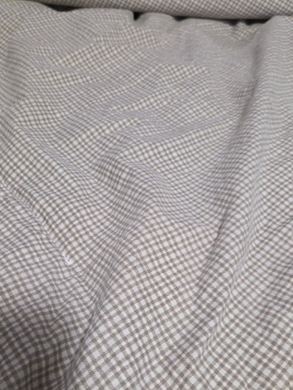 Neutral Checkered Cotton Blanket 74x88 - Picture 3 of 4